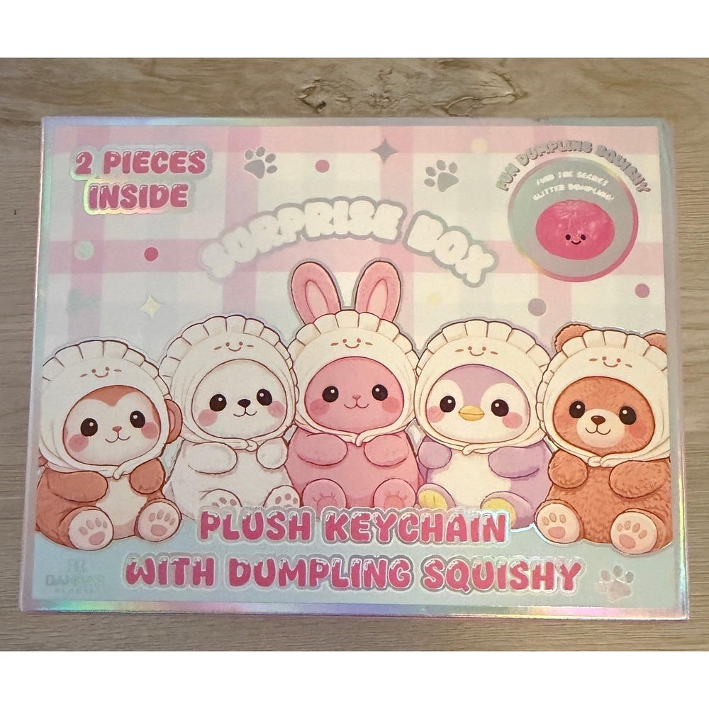 Danbar Global Surprise Box Plush Keychain Dumpling Squishy OS Pink Kawaii OS